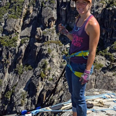 Faith Dickey, Rock Empire Team Member says hello from Yosemite