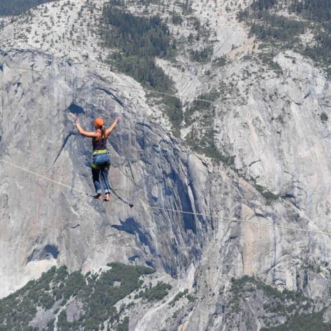 Faith Dickey, Rock Empire Team Member says hello from Yosemite